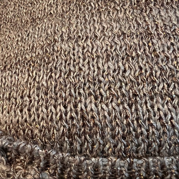 Cyrus Gold Metallic Crew Scoop Neck Sweater XL - Picture 6 of 8